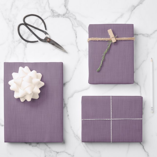 Feuille De Papier Cadeau Fond violet texturé calme et simple (Recto)