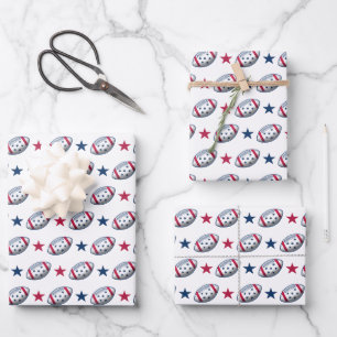Feuille De Papier Cadeau Football du 4 juillet