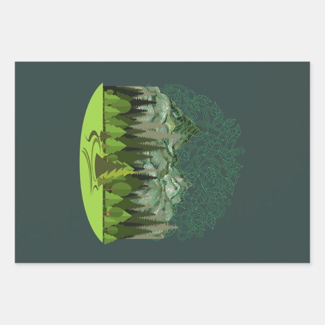 Feuille De Papier Cadeau Forêt, Bois, Nature (Devant)