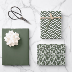 Feuille De Papier Cadeau Forêt de couleur solide Moss vert foncé