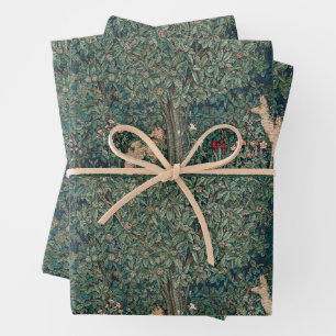 Feuille De Papier Cadeau Forêt de verdure d'animaux botaniques de William M