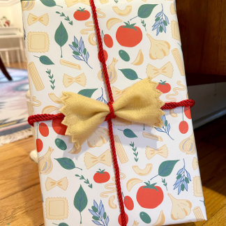 Feuille De Papier Cadeau Formes et sauces de pâtes italiennes classiques Th