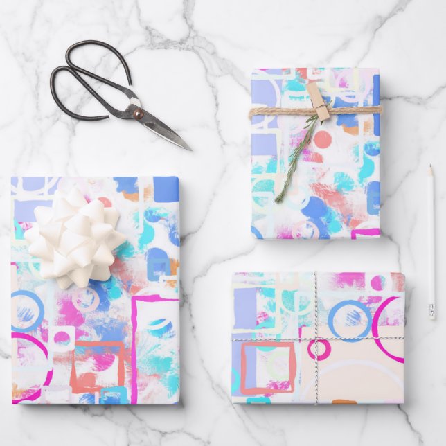 Feuille De Papier Cadeau Formes géométriques Abstraites (Recto)