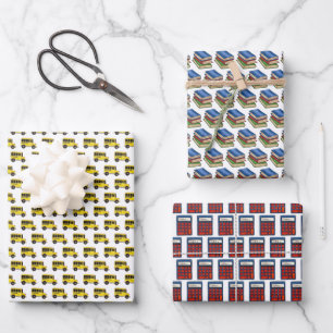 Feuille De Papier Cadeau Fournitures scolaires Carnets de bus Calculatrice