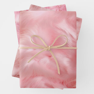 Feuille De Papier Cadeau Fourrure rose pâle