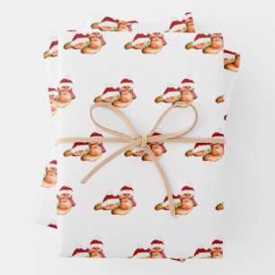 Feuille De Papier Cadeau Fox de Noël joyeux foxy vacances