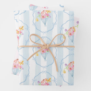 Feuille De Papier Cadeau Fraîchement sorti du marché Floral Pastel Fantaisi