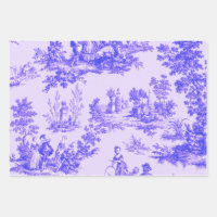 Française toile de jouy Découpage bleu et blanc