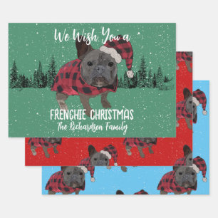 Feuille De Papier Cadeau French Bulldog Noël Chien personnalisé Frenchie