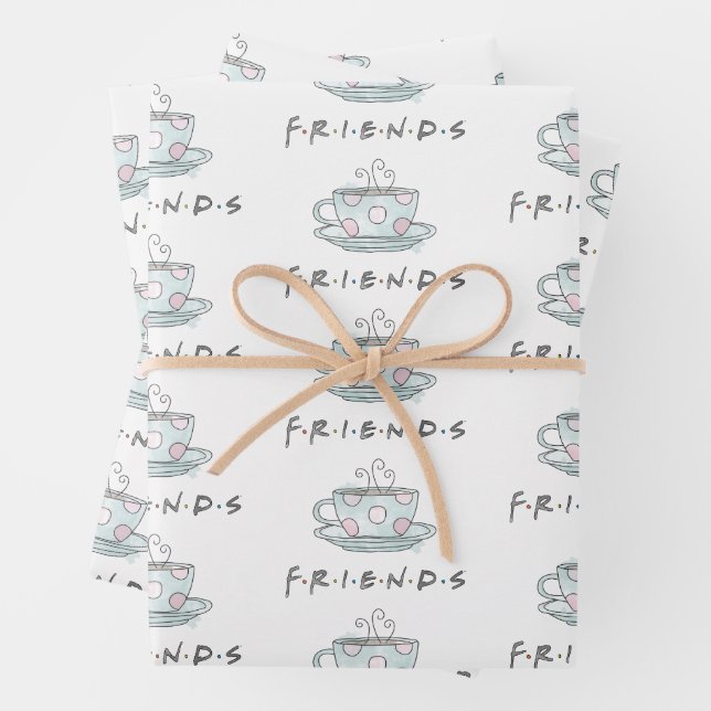 Feuille De Papier Cadeau FRIENDS™ | Aquarelle de café (En situation)