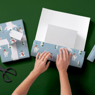 Feuille De Papier Cadeau Frosty the Snowman™   Motif hivernal gelé