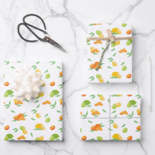 Feuille De Papier Cadeau Fruit aux agrumes