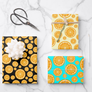 Feuille De Papier Cadeau Fruit d'été d'agrumes de tranche d'orange