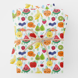 Feuille De Papier Cadeau Frutti à deux tti Cutie Fruit 2e fête d'anniversai