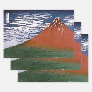 Feuille De Papier Cadeau Fuji rouge, volcan Aka Fujiyama Katsushika Hokusai