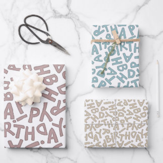 Feuille De Papier Cadeau Fun Bold Joyeux Anniversaire Fête