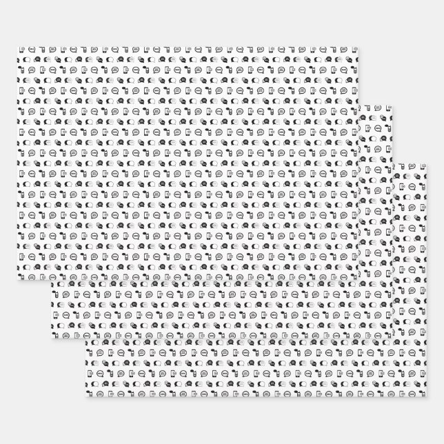 Feuille De Papier Cadeau Fun Cell Phone Text Messaging Motif COULEUR PERSON (Lot)