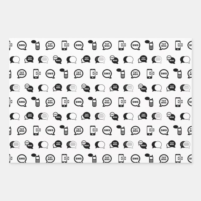 Feuille De Papier Cadeau Fun Cell Phone Text Messaging Motif COULEUR PERSON (Devant)