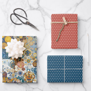 Feuille De Papier Cadeau Fun Colorful Abstrait Snowflakes Art Floral