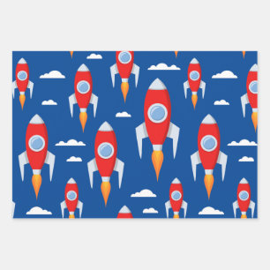 Feuille De Papier Cadeau Fun Rocket de vaisseau spatial