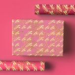 Feuille De Papier Cadeau Fun rose métallique Monochrome Fa La La Christmas<br><div class="desc">Faites scintiller vos cadeaux de vacances avec nos Fun Pink Metallic Fa La Christmas Wrapping Papiers Sheets! Ce papier d'emballage lumineux et gai présente un design monochrome rose et rouge ludique, mis en valeur par des lettres fantaisistes "Fa La" et des accents dorés festifs. Parfait pour ajouter une touche amusante...</div>