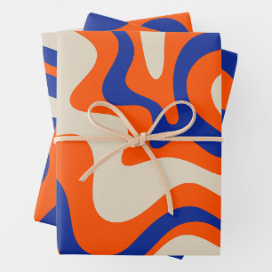 Feuille De Papier Cadeau Funky Bold Colorful Liquid Swirl Motifs Abstraits