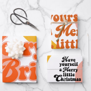 Feuille De Papier Cadeau Funky Rétro Années 70   Joyeux & Lumineux