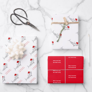 Feuille De Papier Cadeau Funny Aussie Shark carte de Noël 