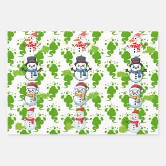 Feuille De Papier Cadeau Funny Farting Snowmen Christmas