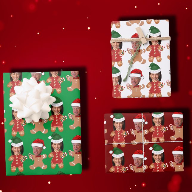 Feuille De Papier Cadeau Funny Kamala Harris Walz Face Pain d'épices (Créateur téléchargé)