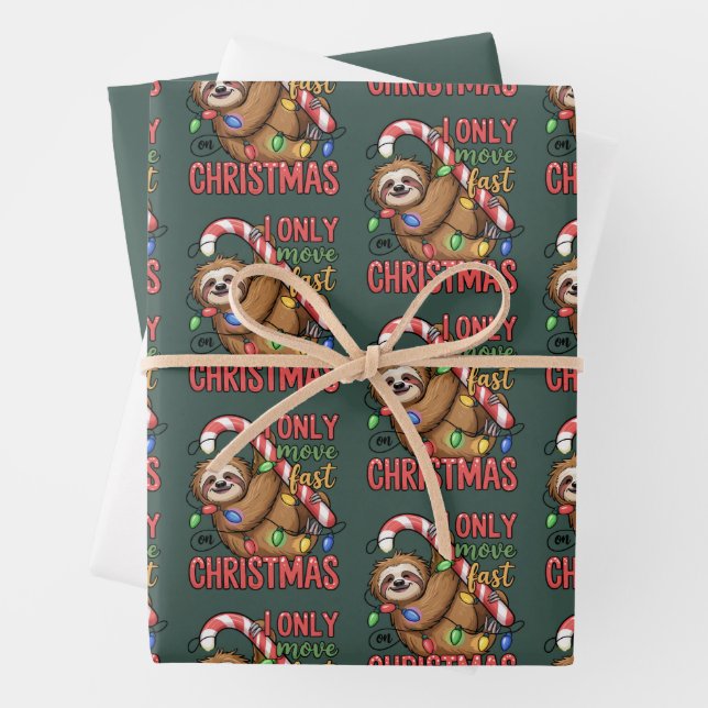 Feuille De Papier Cadeau Funny Sloth Lover Christmas Cute Animal Xmas  (En situation)