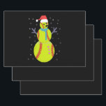 Feuille De Papier Cadeau Funny Softball Snowman Christmas New Year Gift<br><div class="desc">funny, christmas, newyear, holiday, winter, family, santa, snowman, softball, gift</div>
