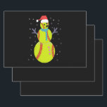 Feuille De Papier Cadeau Funny Softball Snowman Christmas New Year Gift<br><div class="desc">funny, christmas, newyear, holiday, winter, family, santa, snowman, softball, gift</div>