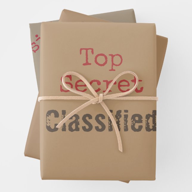 Feuille De Papier Cadeau Funny Top Secret Gift Wrapping Set (En situation)