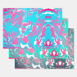 Feuille De Papier Cadeau Fusion colorée abstraite