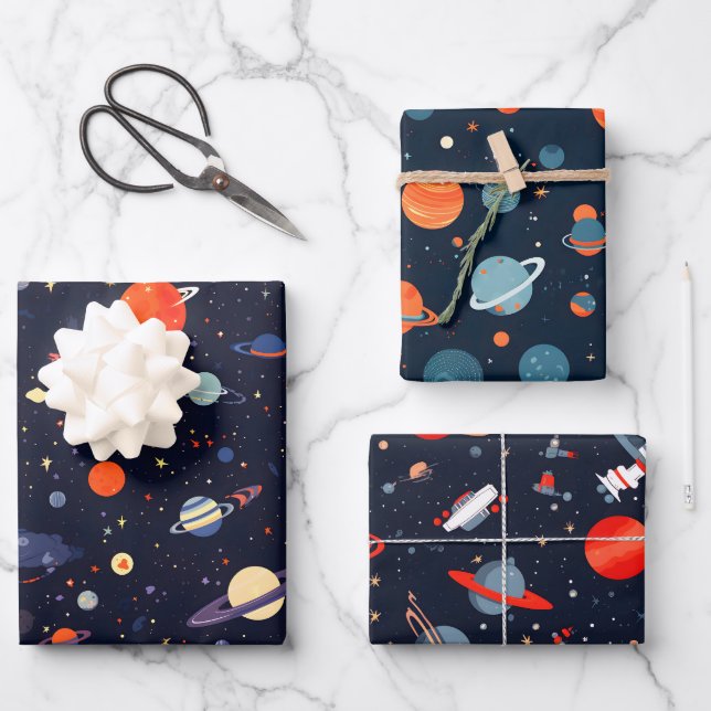 Feuille De Papier Cadeau Galaxie (Recto)