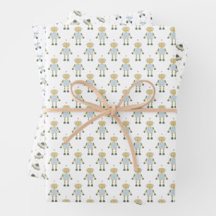 Feuille De Papier Cadeau Galaxie de fusée spatiale Fun Pastel