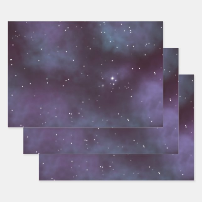 Feuille De Papier Cadeau Galaxie mystique de Violet Dusty (Lot)