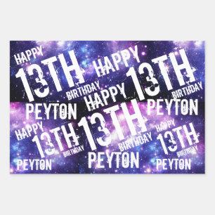 Feuille De Papier Cadeau Galaxy Starry Night Fête d'anniversaire personnali