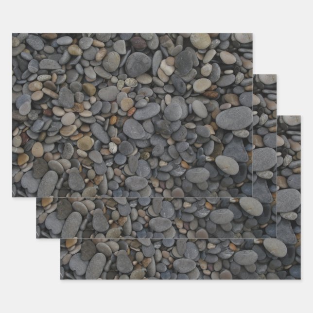 Feuille De Papier Cadeau Galets (Lot)