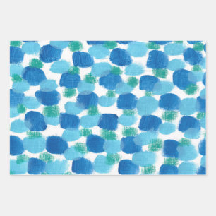 Feuille De Papier Cadeau Galets Bleus Abstrait Aquarelle Cadeau