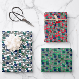 Feuille De Papier Cadeau Galets de verre Motif Poussière. Envelopper les fe