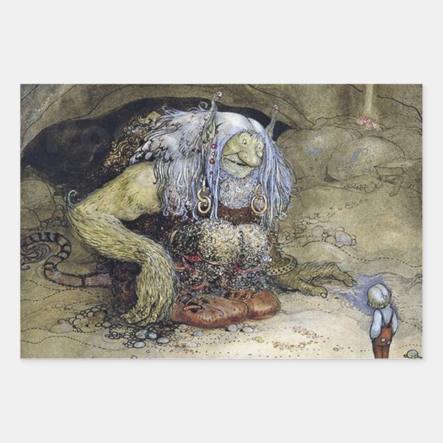 Feuille De Papier Cadeau « Garçon au troll » de John Bauer (Devant)