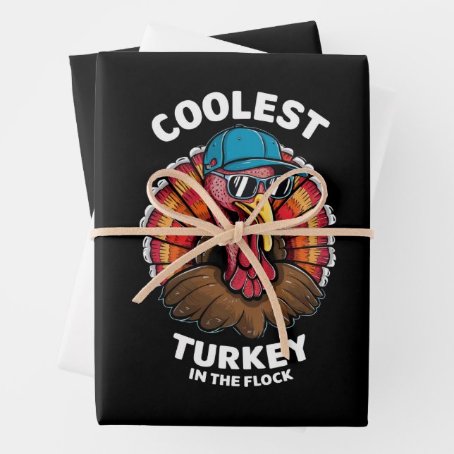 Feuille De Papier Cadeau Garçons Thanksgiving Enfants Coolest Turquie dans  (En situation)