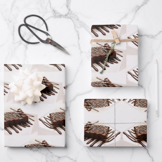 Feuille De Papier Cadeau Gâteau au chocolat (Recto)