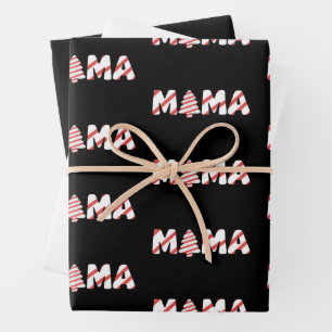 Feuille De Papier Cadeau Gâteau en forme de sapin de Noël pour fête de fami