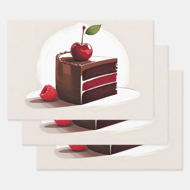 Feuille De Papier Cadeau Gâteau Sucré (Lot)