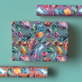 Feuille De Papier Cadeau Gemmes & Crystal Jewel Tone