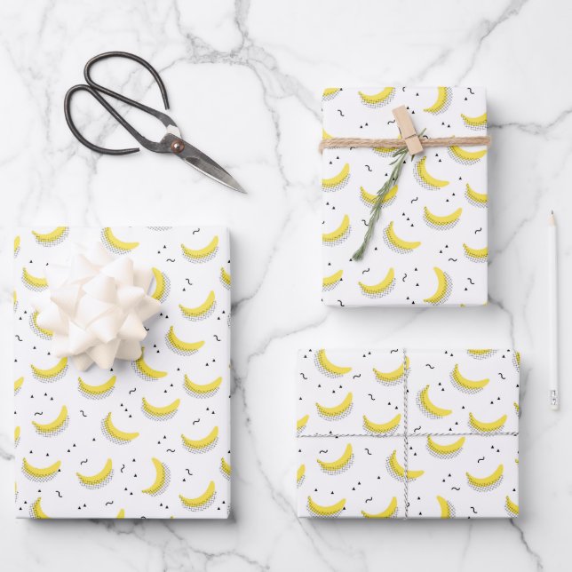 Feuille De Papier Cadeau Geometric Bananas (Recto)