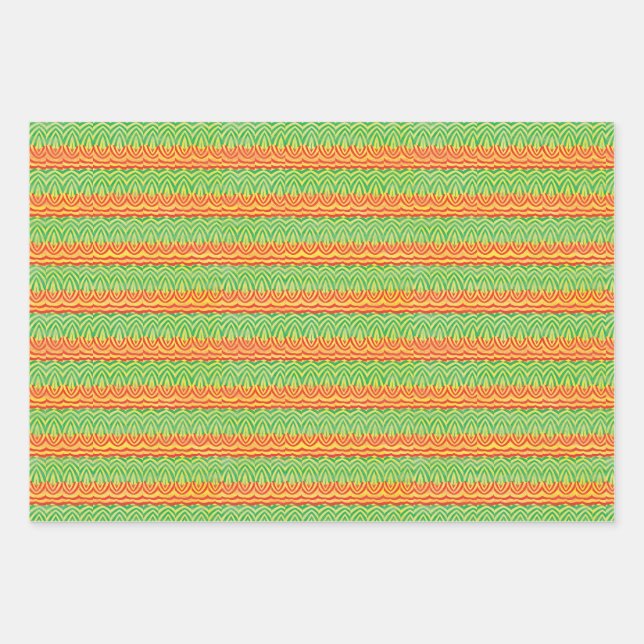 Feuille De Papier Cadeau Geometric Tribal Retro Mid-Century Pattern (Devant)